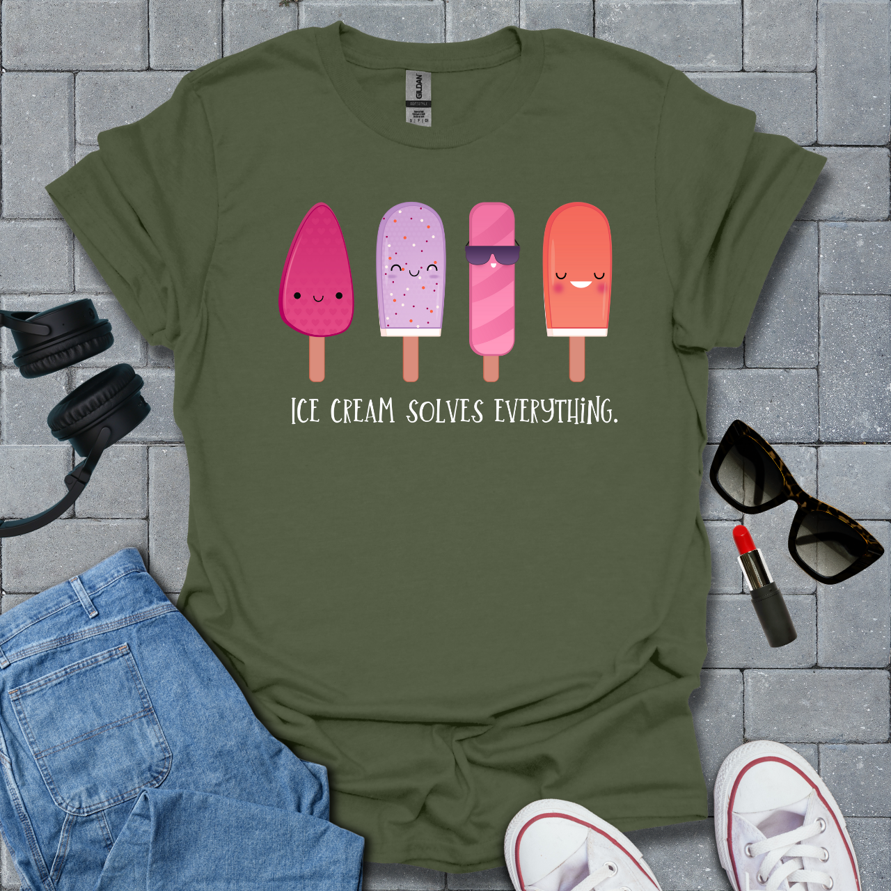 Ice Cream Solves Everything T-Shirt