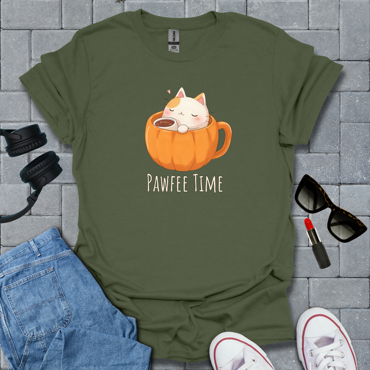 Pawfee Time Cat T-Shirt