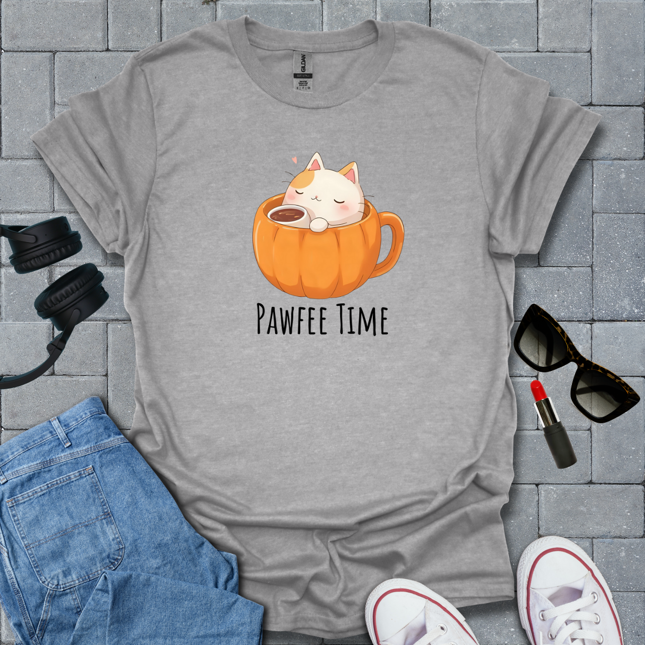 Pawfee Time Cat T-Shirt