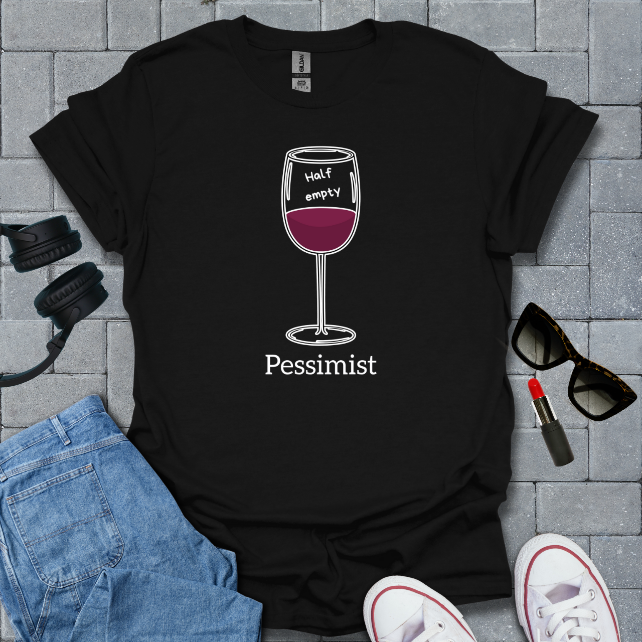 Pessimist Wine T-Shirt
