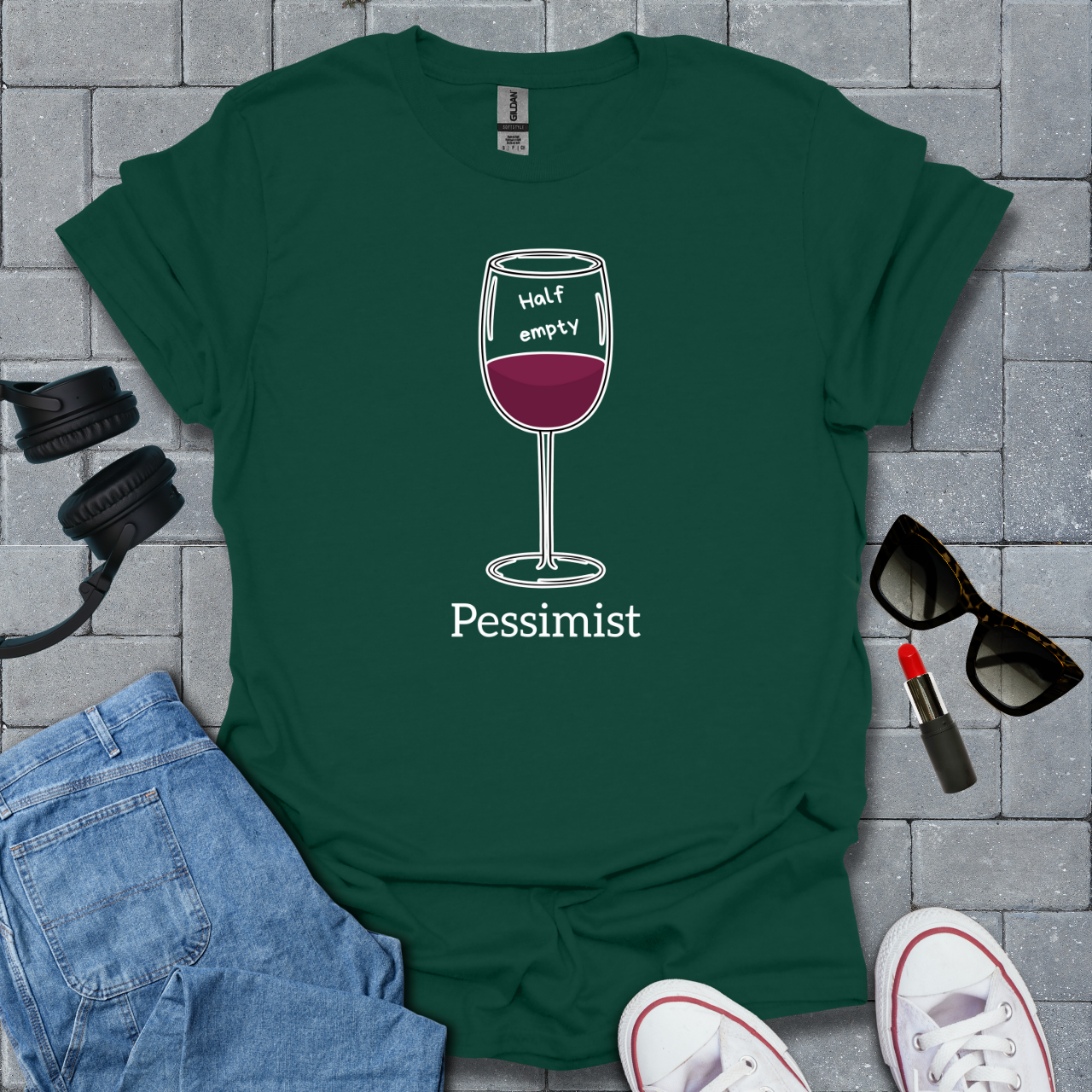 Pessimist Wine T-Shirt