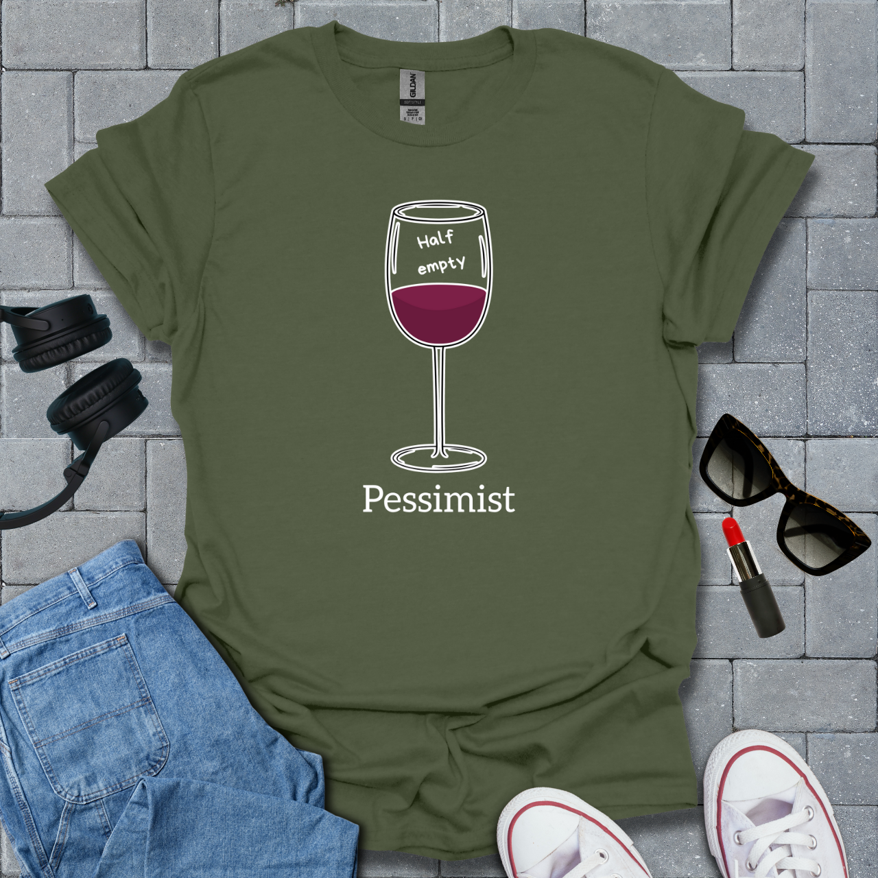 Pessimist Wine T-Shirt