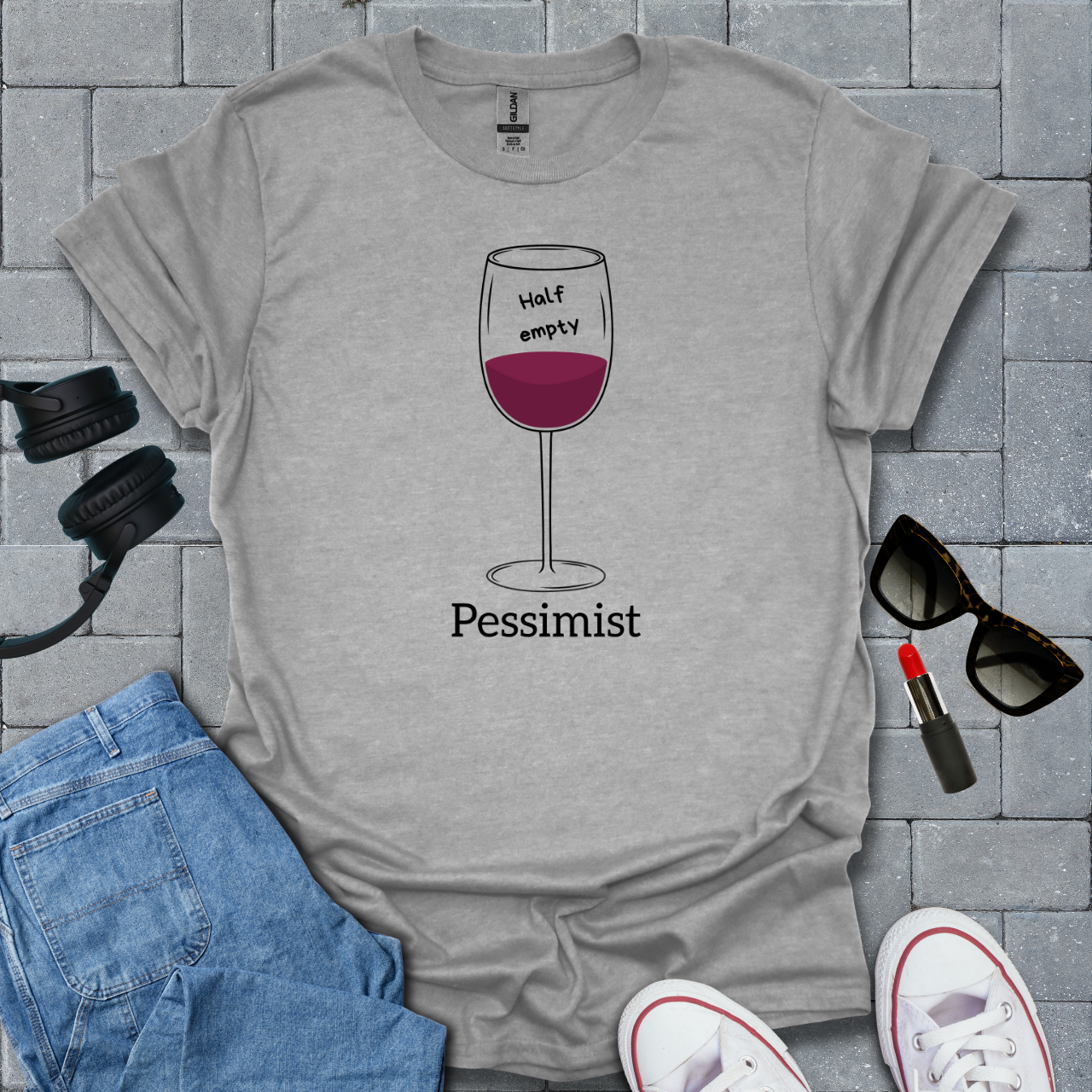 Pessimist Wine T-Shirt