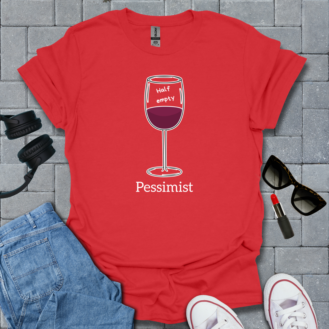 Pessimist Wine T-Shirt US