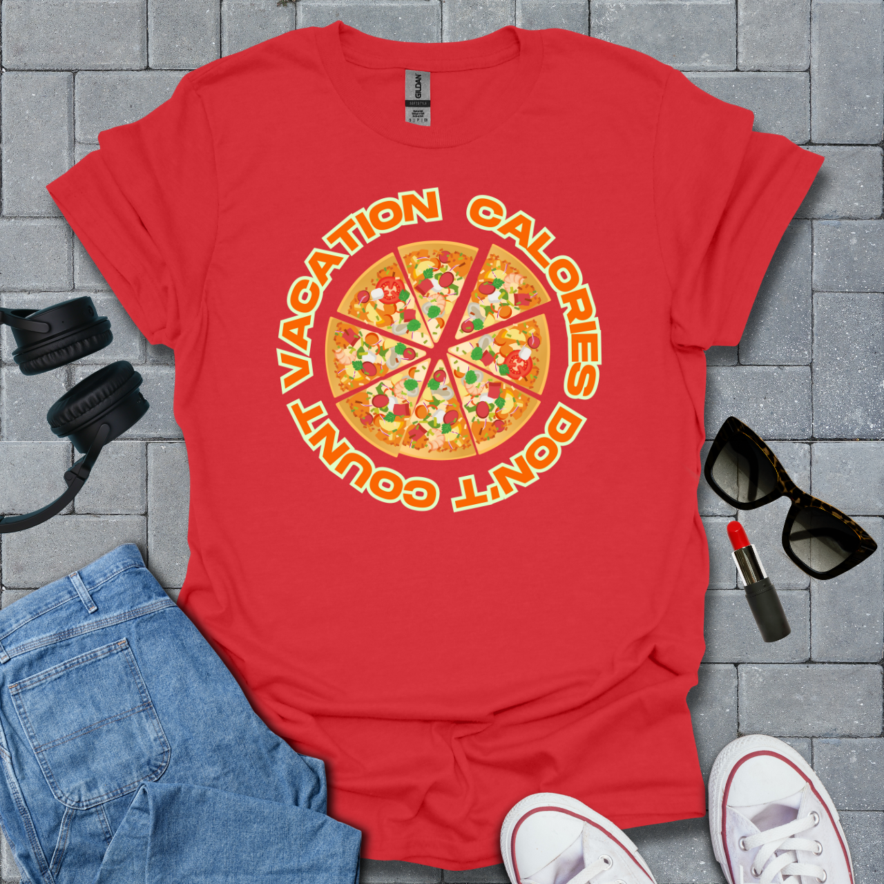 Vacation Calories Don't Count Pizza T-Shirt US