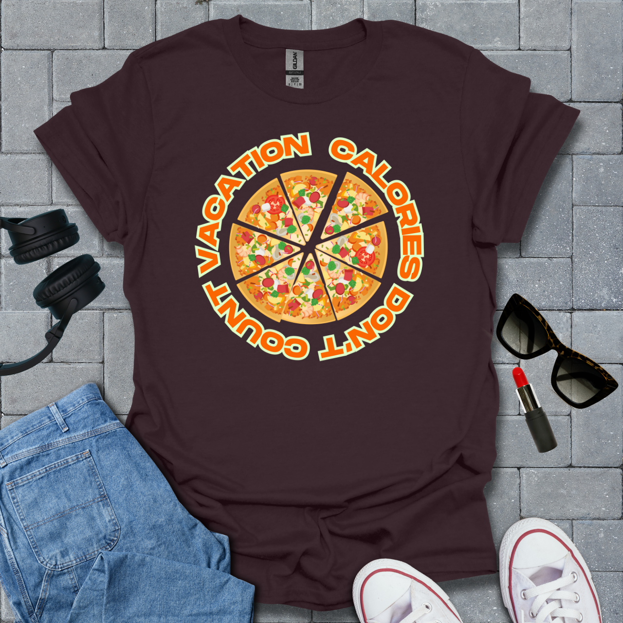 Vacation Calories Don't Count Pizza Unisex T-Shirt