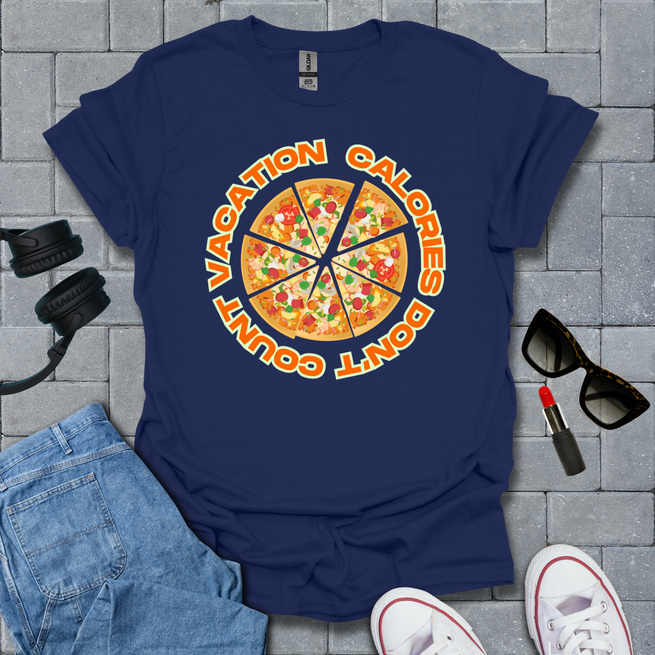 Vacation Calories Don't Count Pizza Unisex T-Shirt