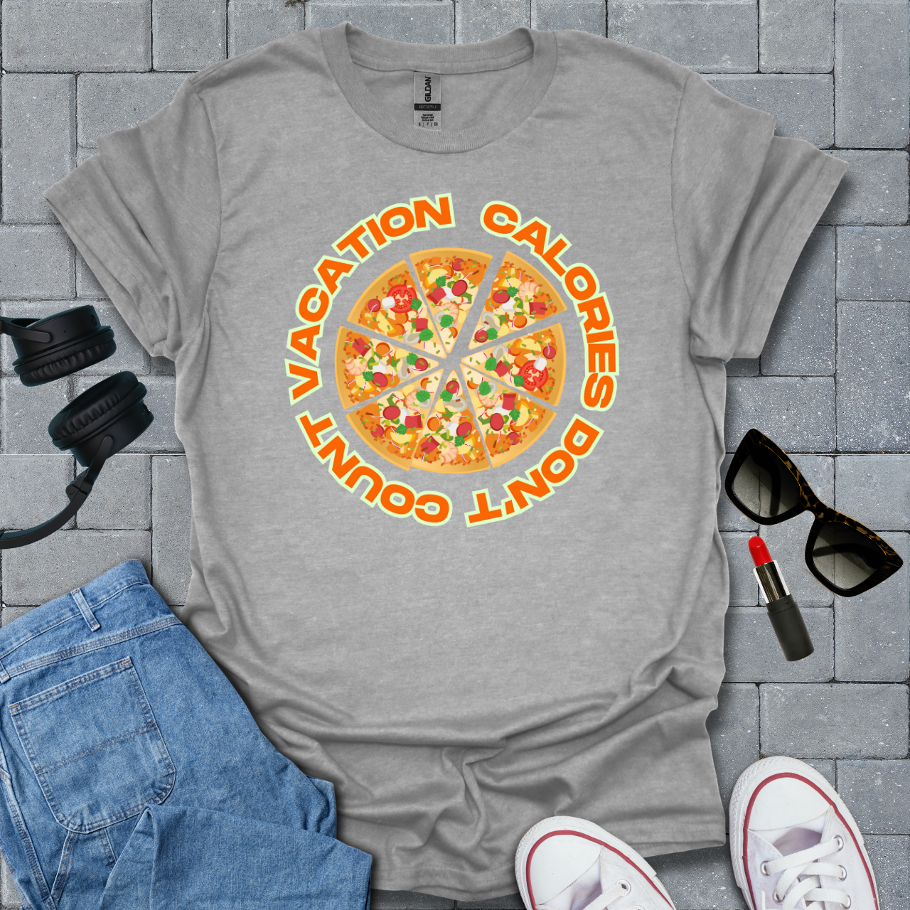 Vacation Calories Don't Count Pizza Unisex T-Shirt