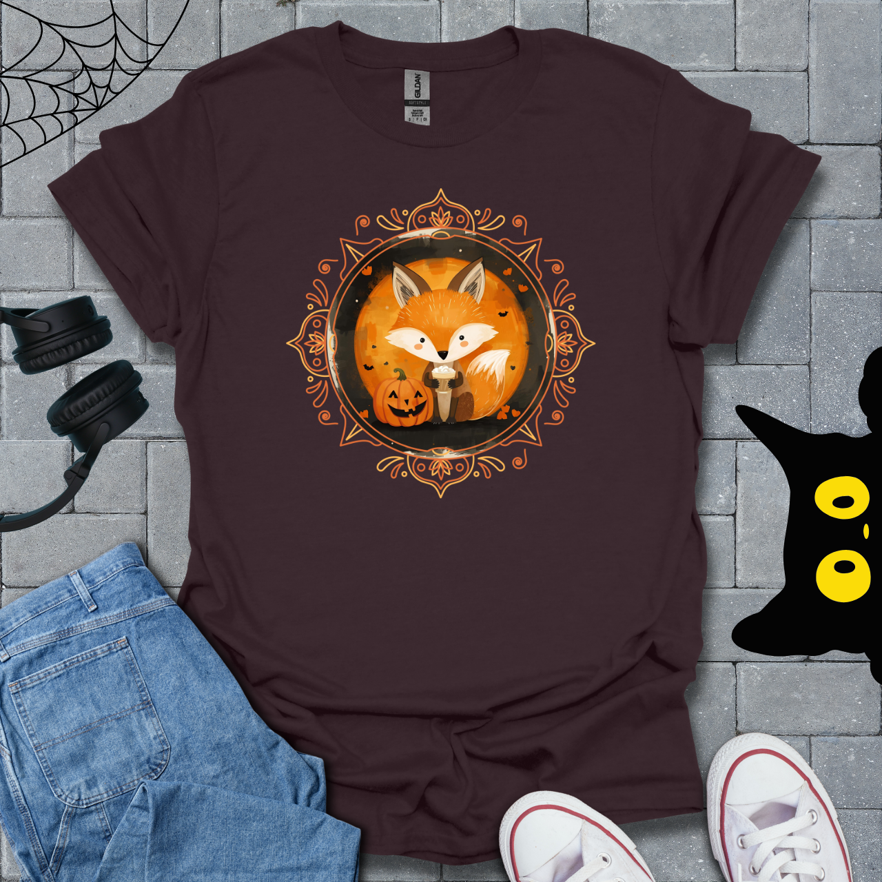 Fox & Coffee Halloween Unisex T-Shirt