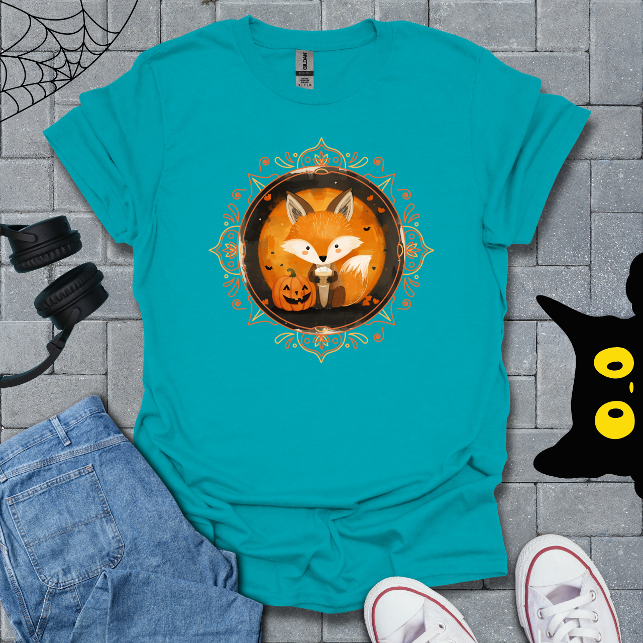 Fox & Coffee Halloween Unisex T-Shirt