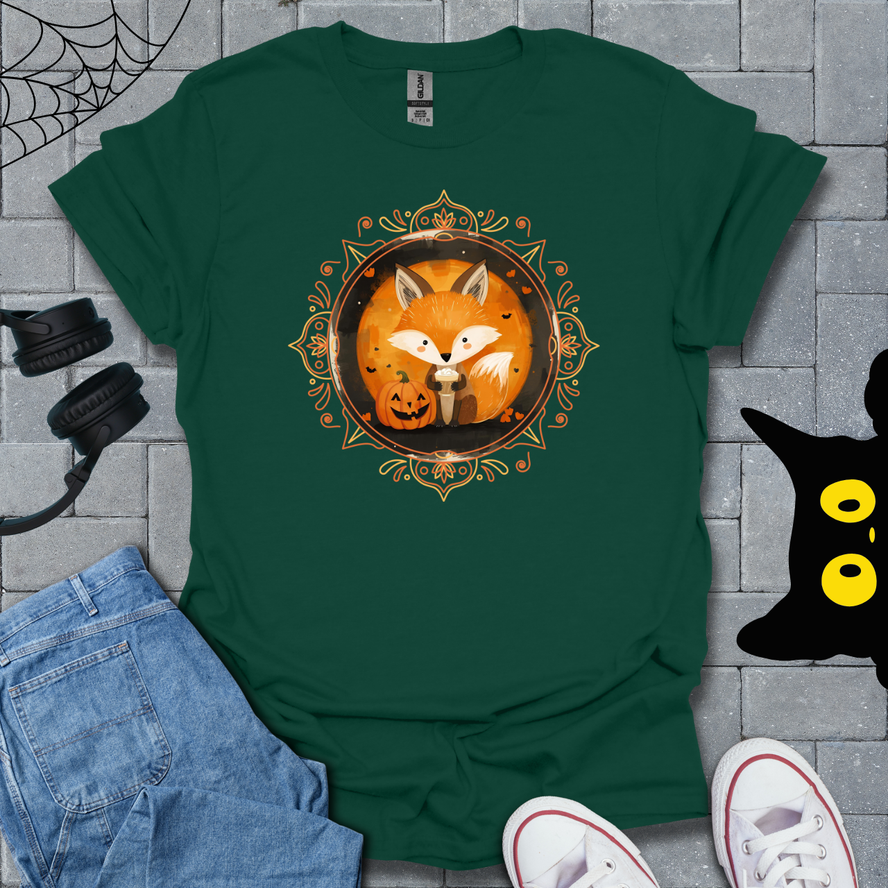 Fox & Coffee Halloween Unisex T-Shirt