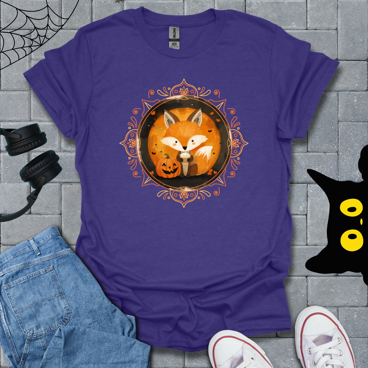 Fox & Coffee Halloween Unisex T-Shirt