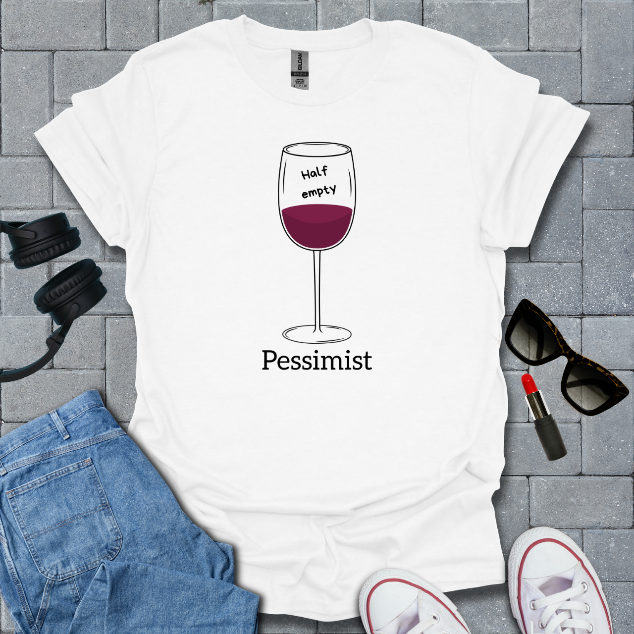 Pessimist Wine T-Shirt US