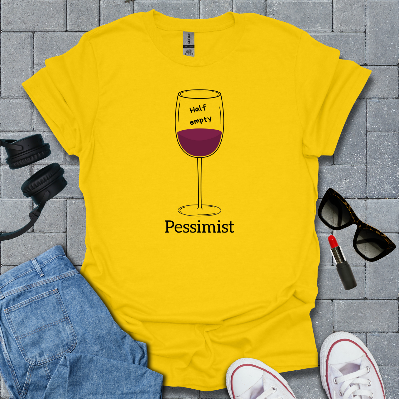 Pessimist Wine T-Shirt US