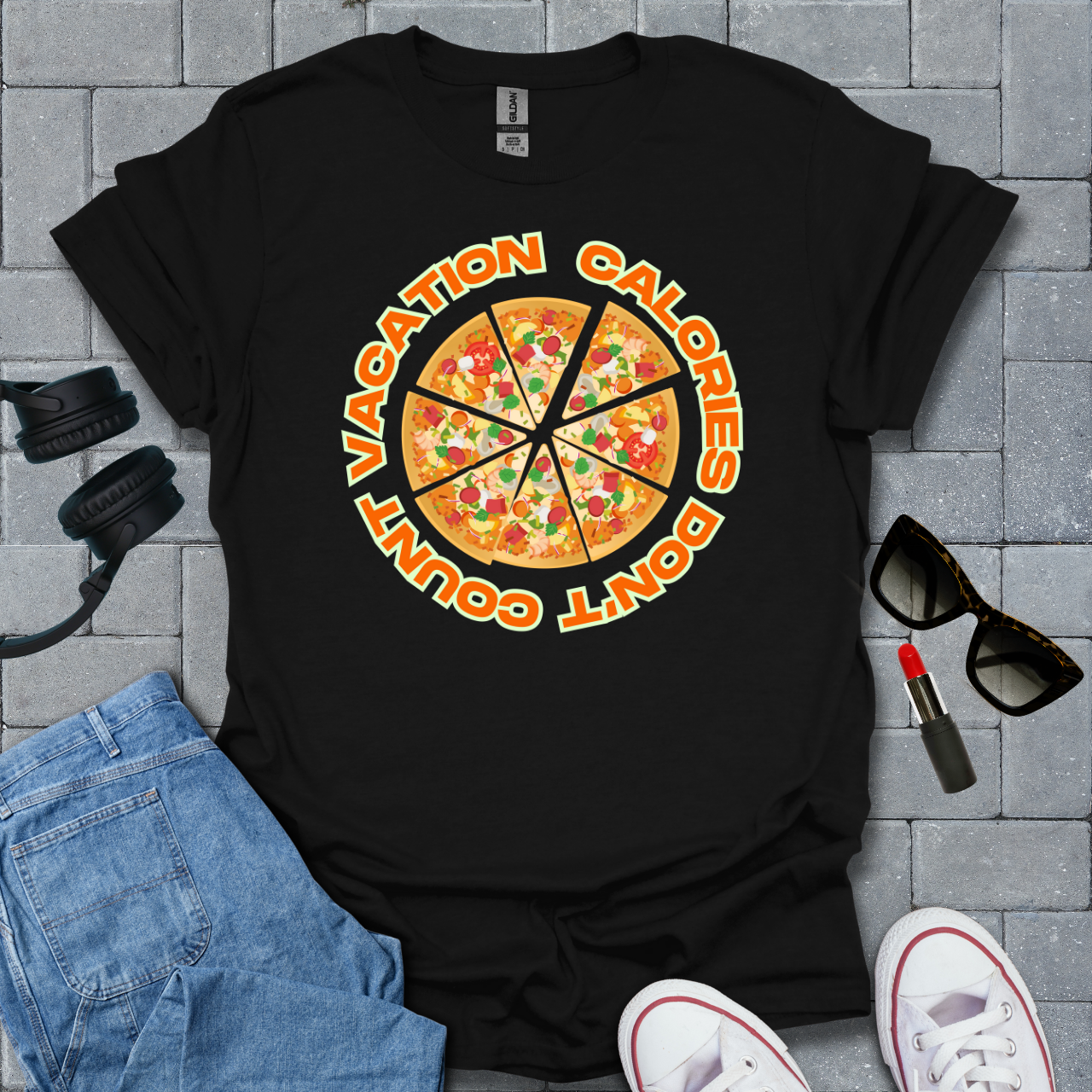 Vacation Calories Don't Count Pizza T-Shirt US