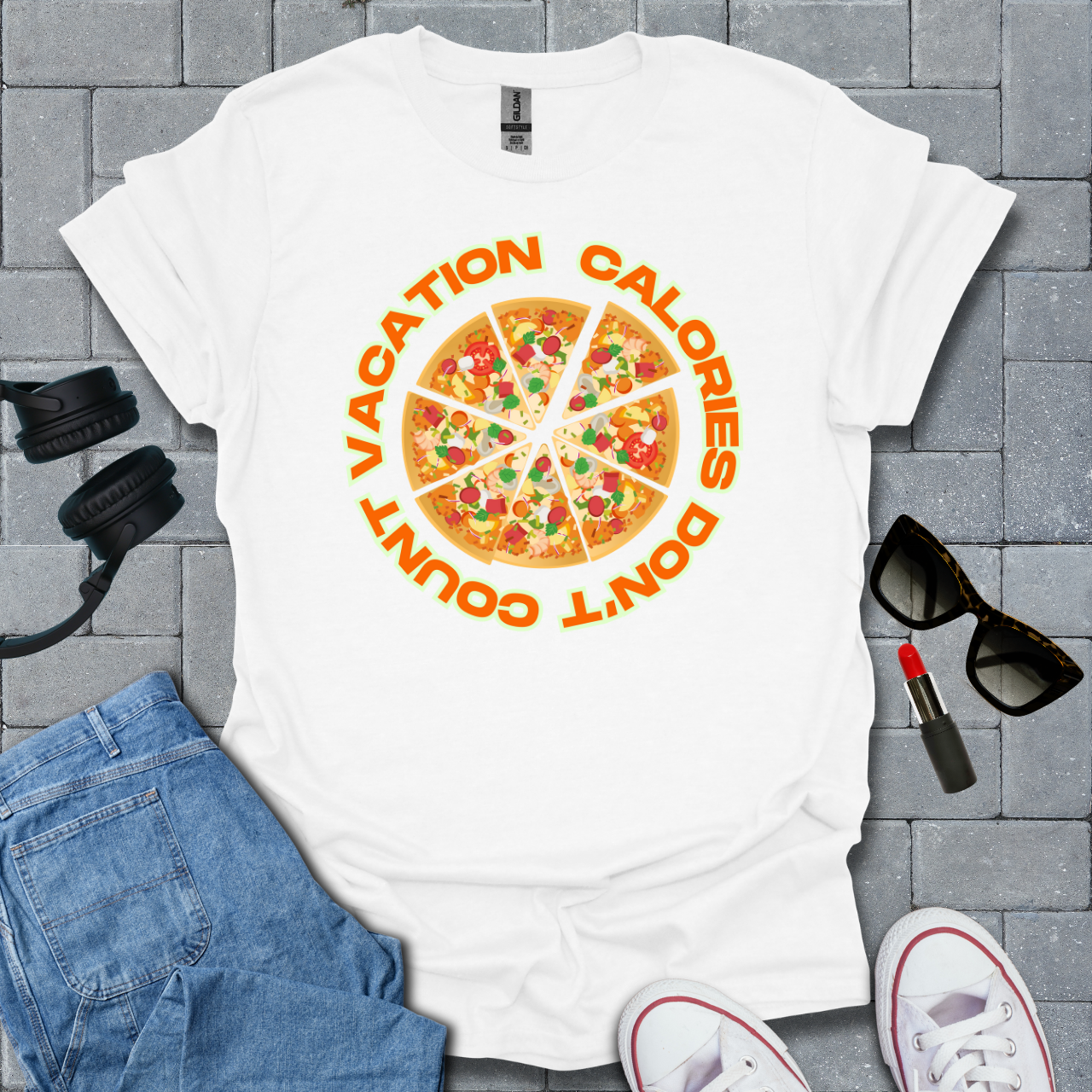 Vacation Calories Don't Count Pizza T-Shirt US