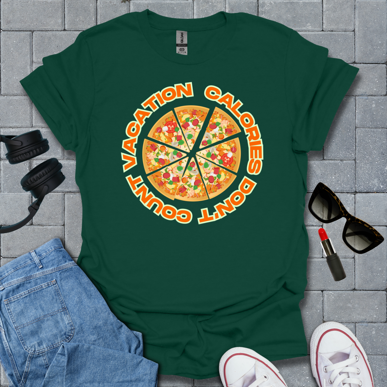Vacation Calories Don't Count Pizza T-Shirt US