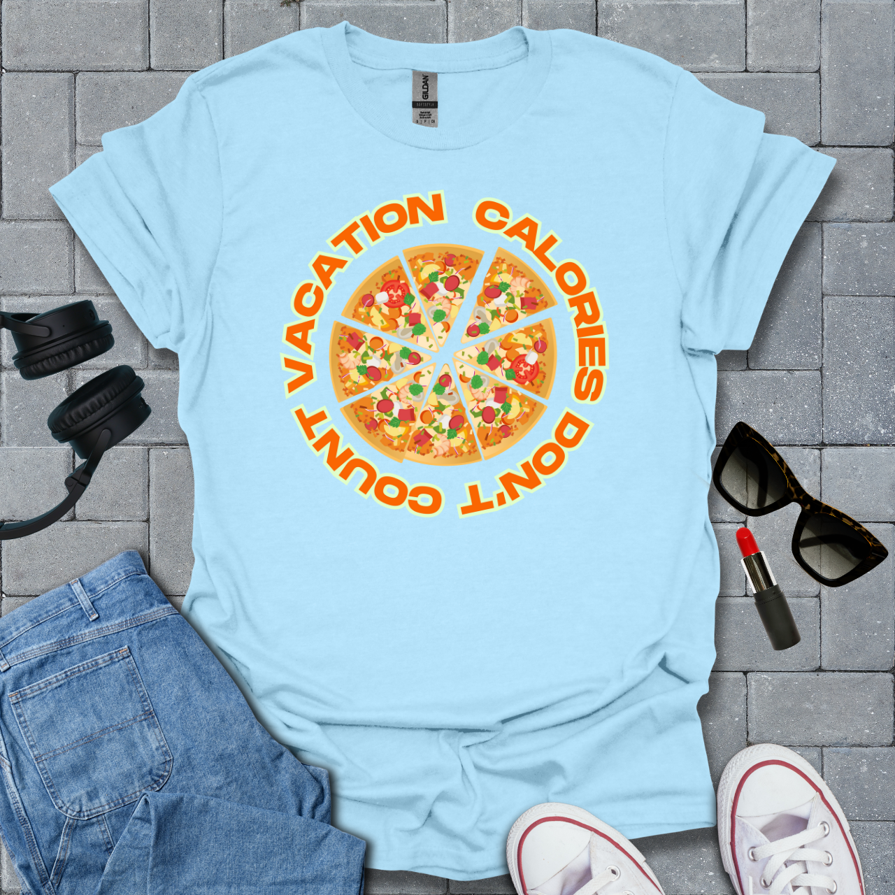 Vacation Calories Don't Count Pizza T-Shirt US