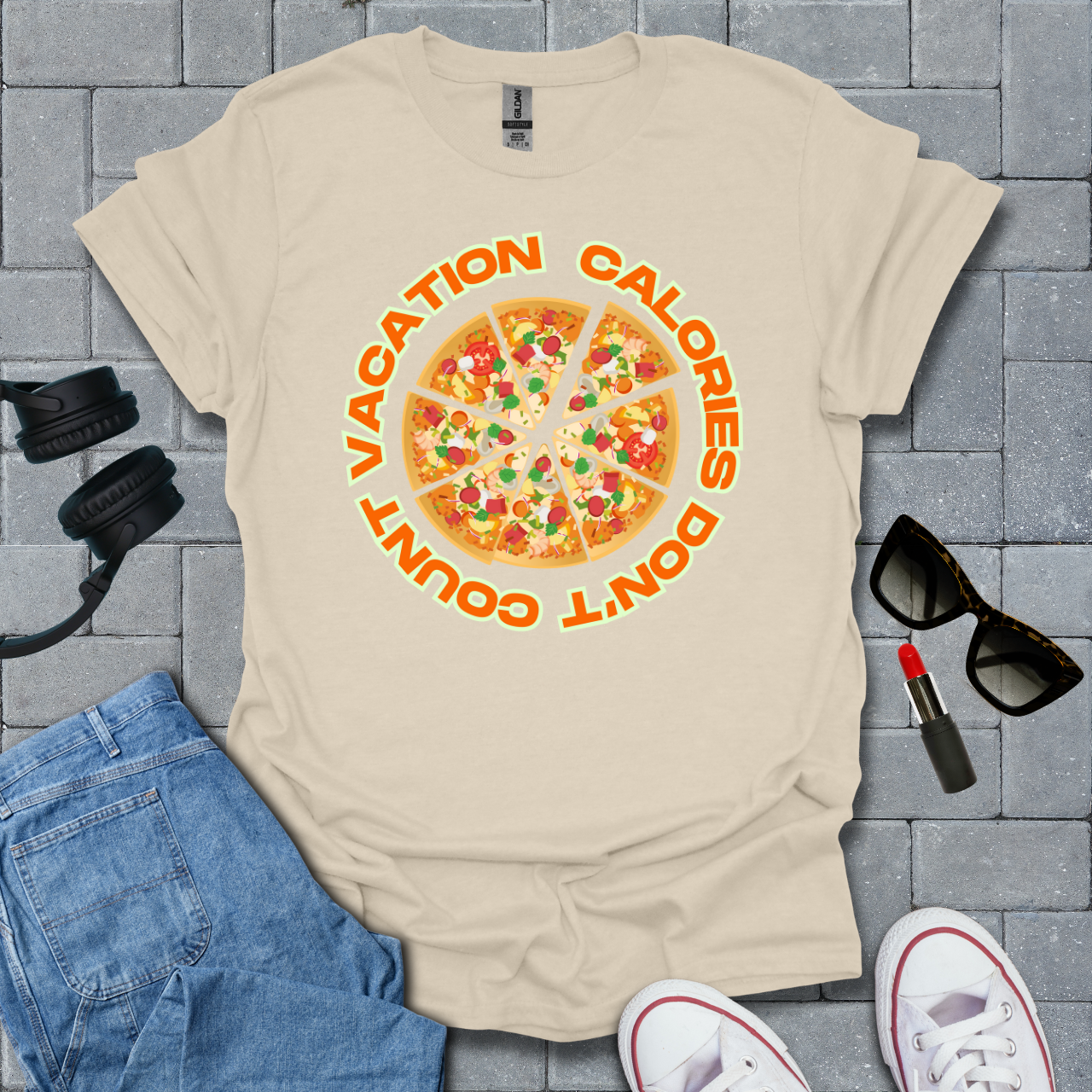 Vacation Calories Don't Count Pizza T-Shirt US