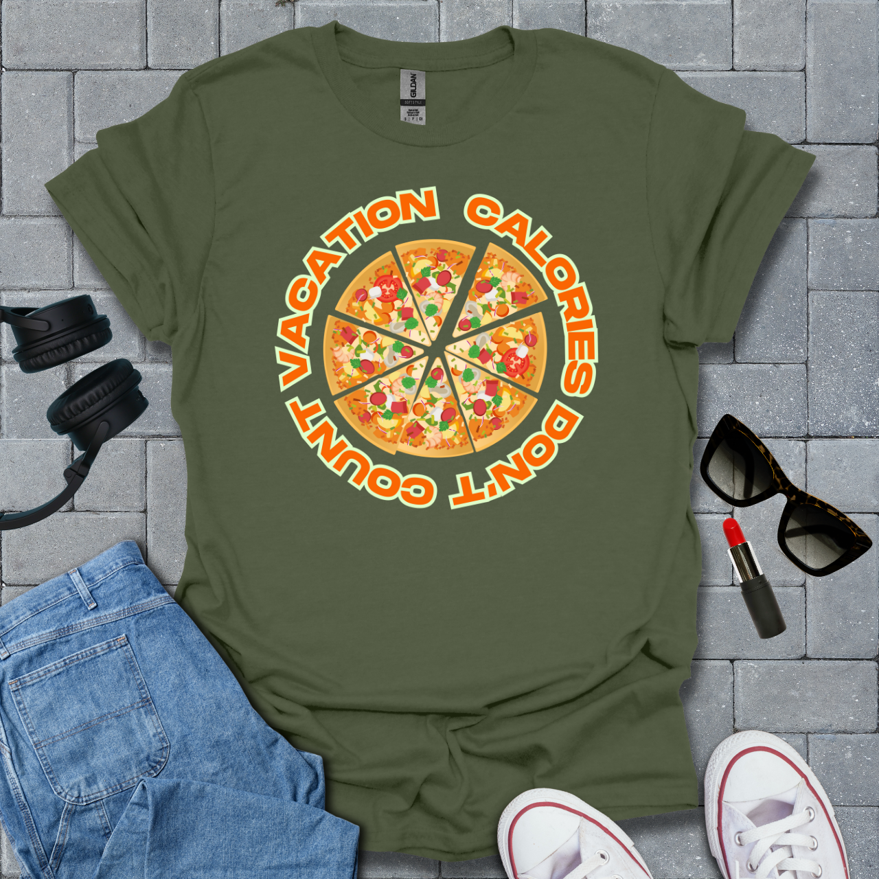 Vacation Calories Don't Count Pizza T-Shirt US