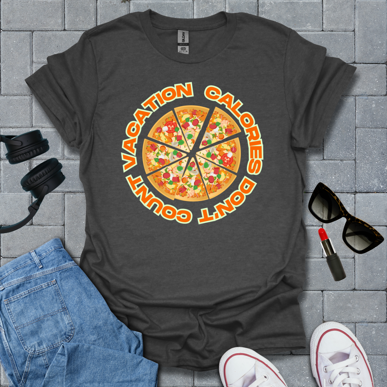 Vacation Calories Don't Count Pizza T-Shirt US