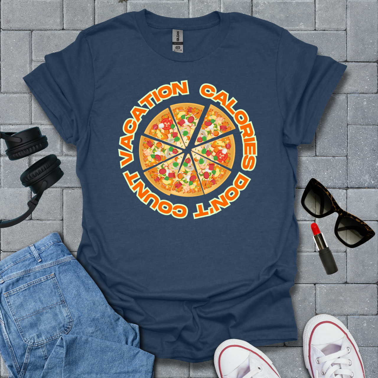 Vacation Calories Don't Count Pizza T-Shirt US
