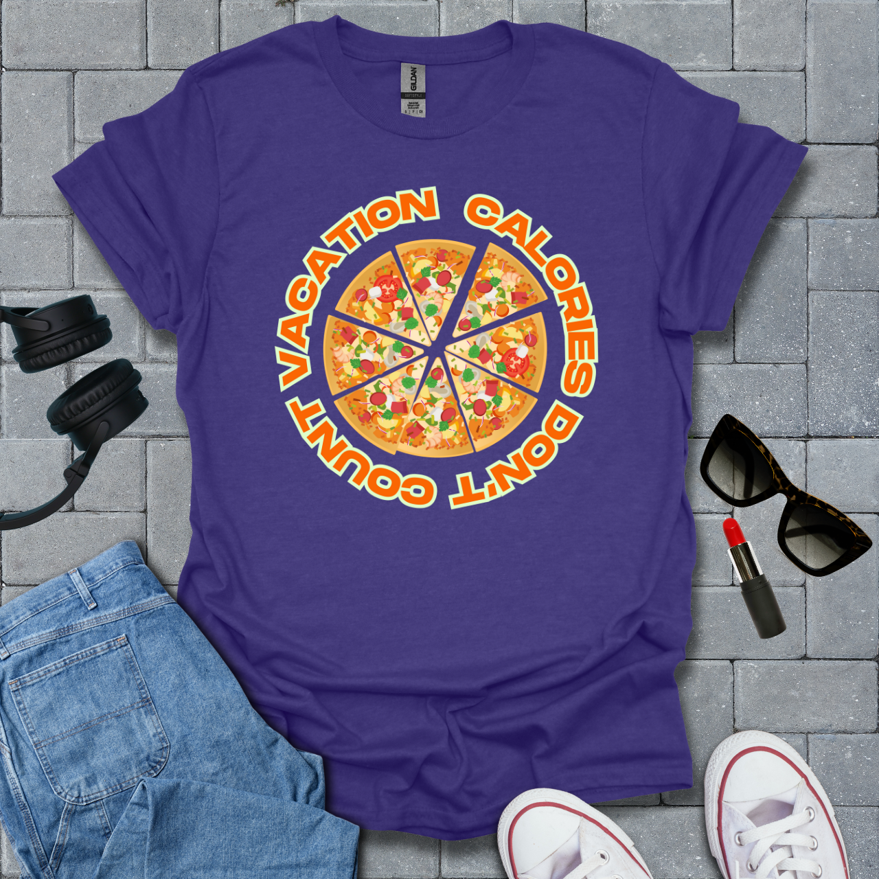 Vacation Calories Don't Count Pizza T-Shirt US