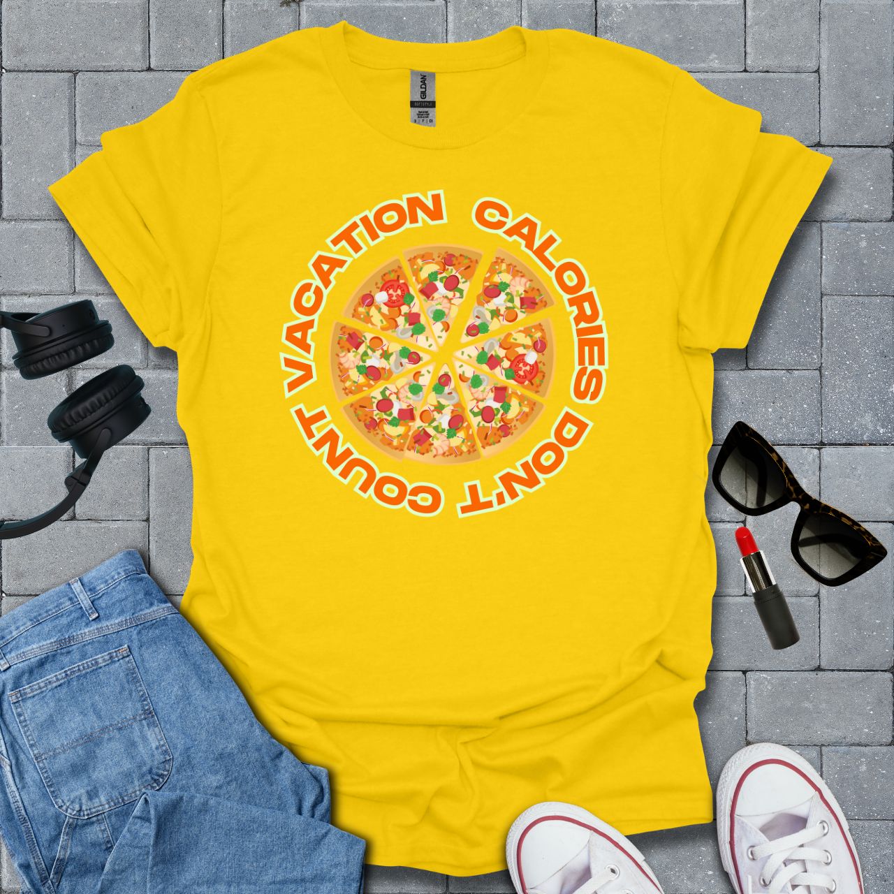 Vacation Calories Don't Count Pizza T-Shirt US