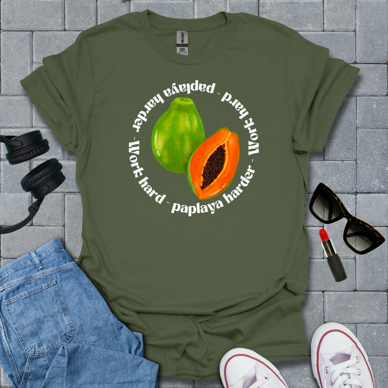 Work Hard Paplaya Harder T-Shirt US