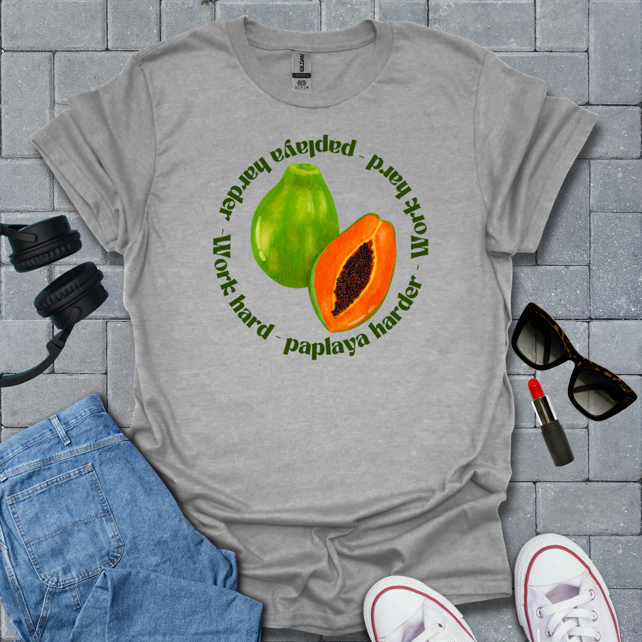 Work Hard Paplaya Harder T-Shirt US